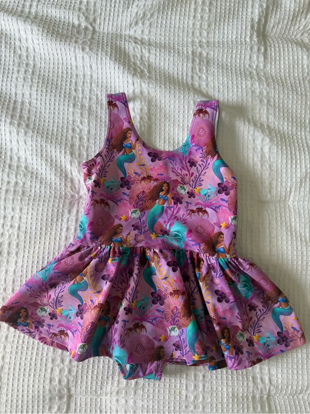 Disney x Posh Peanut 4T Girls Little Mermaid One piece Swimsuit w/ twirl skirt